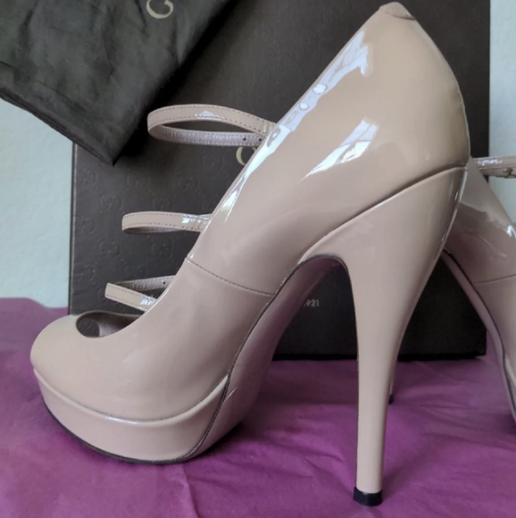 Gucci "Lisbeth" Vernice Crystal Strappy Heels - Picture 6 of 13